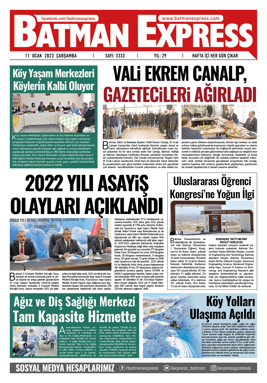 11 OCAK 2023 &Ccedil;ARŞAMBA
