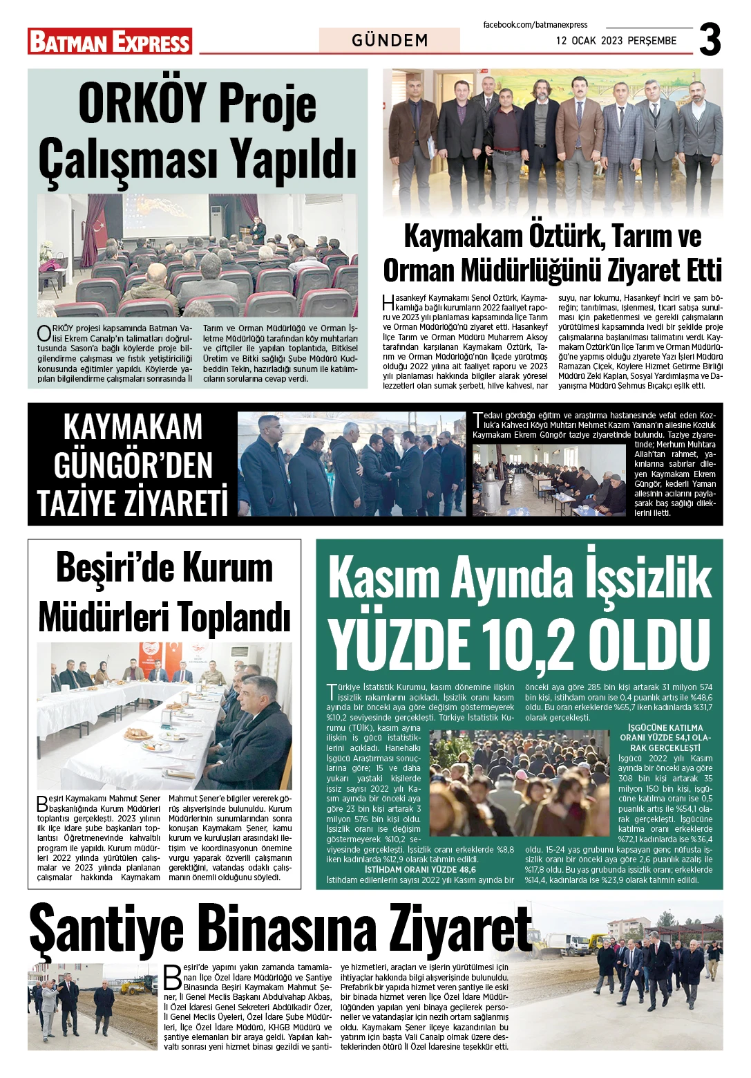 12 OCAK 2023 PERŞEMBE