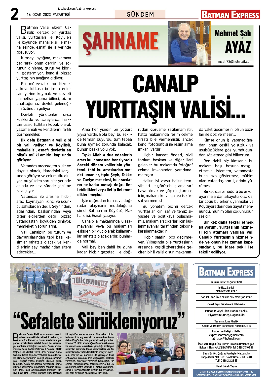 16 OCAK 2023 PAZARTESİ