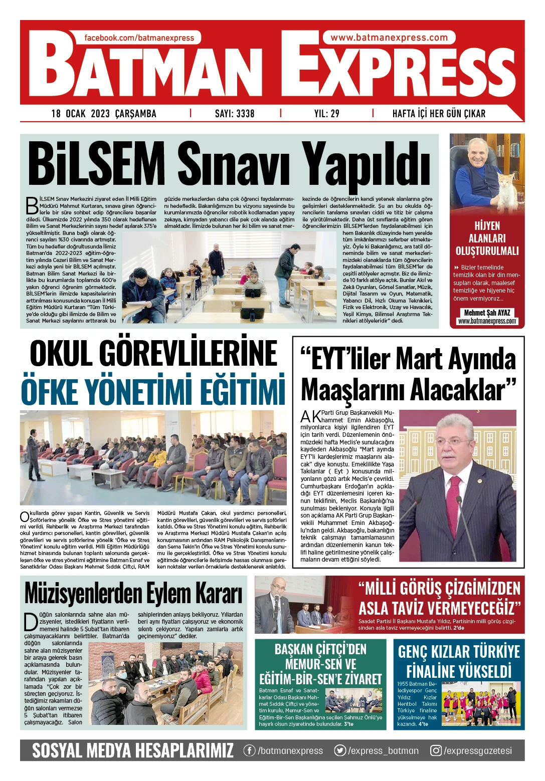 18 OCAK 2023 &Ccedil;ARŞAMBA