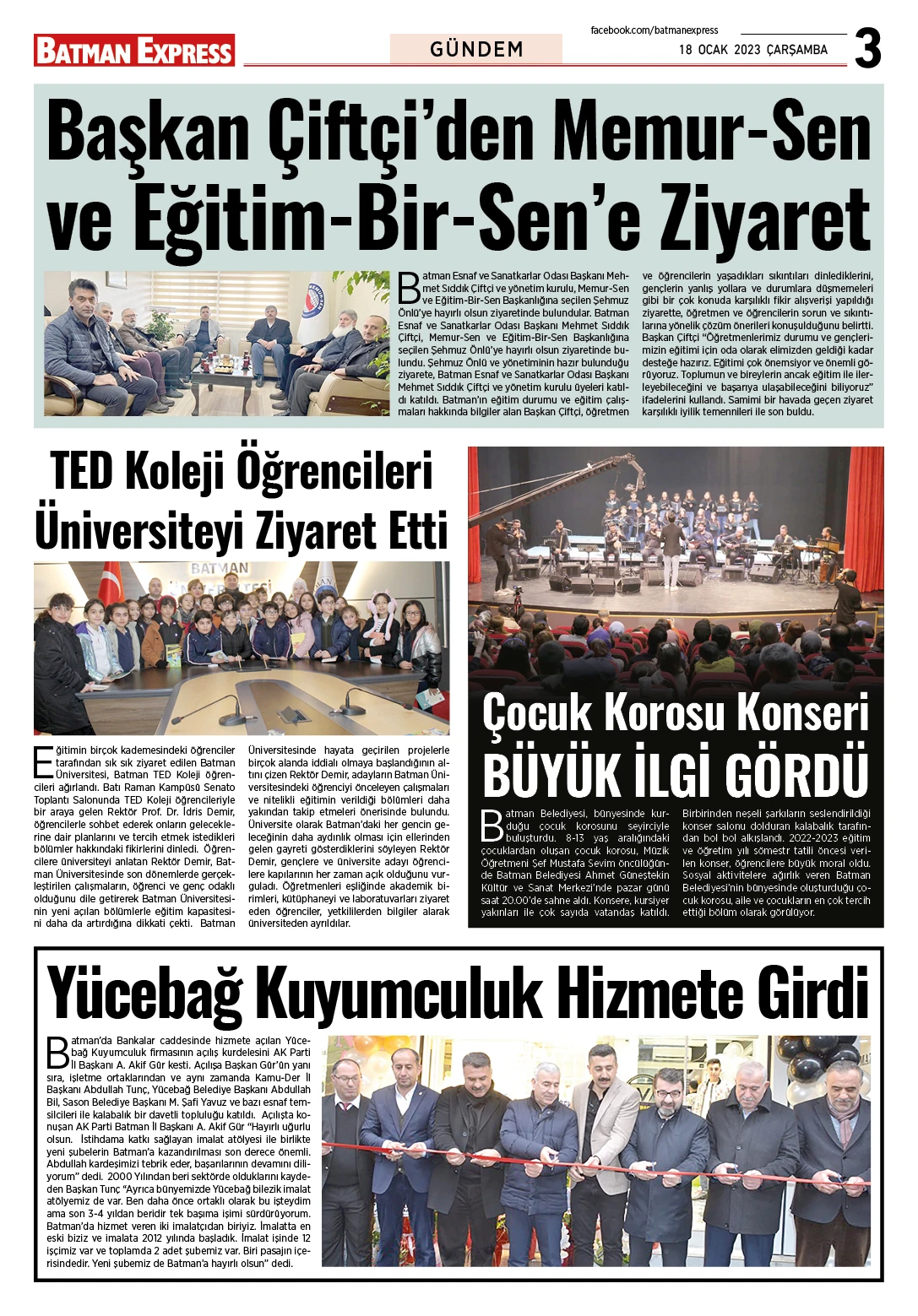 18 OCAK 2023 ÇARŞAMBA