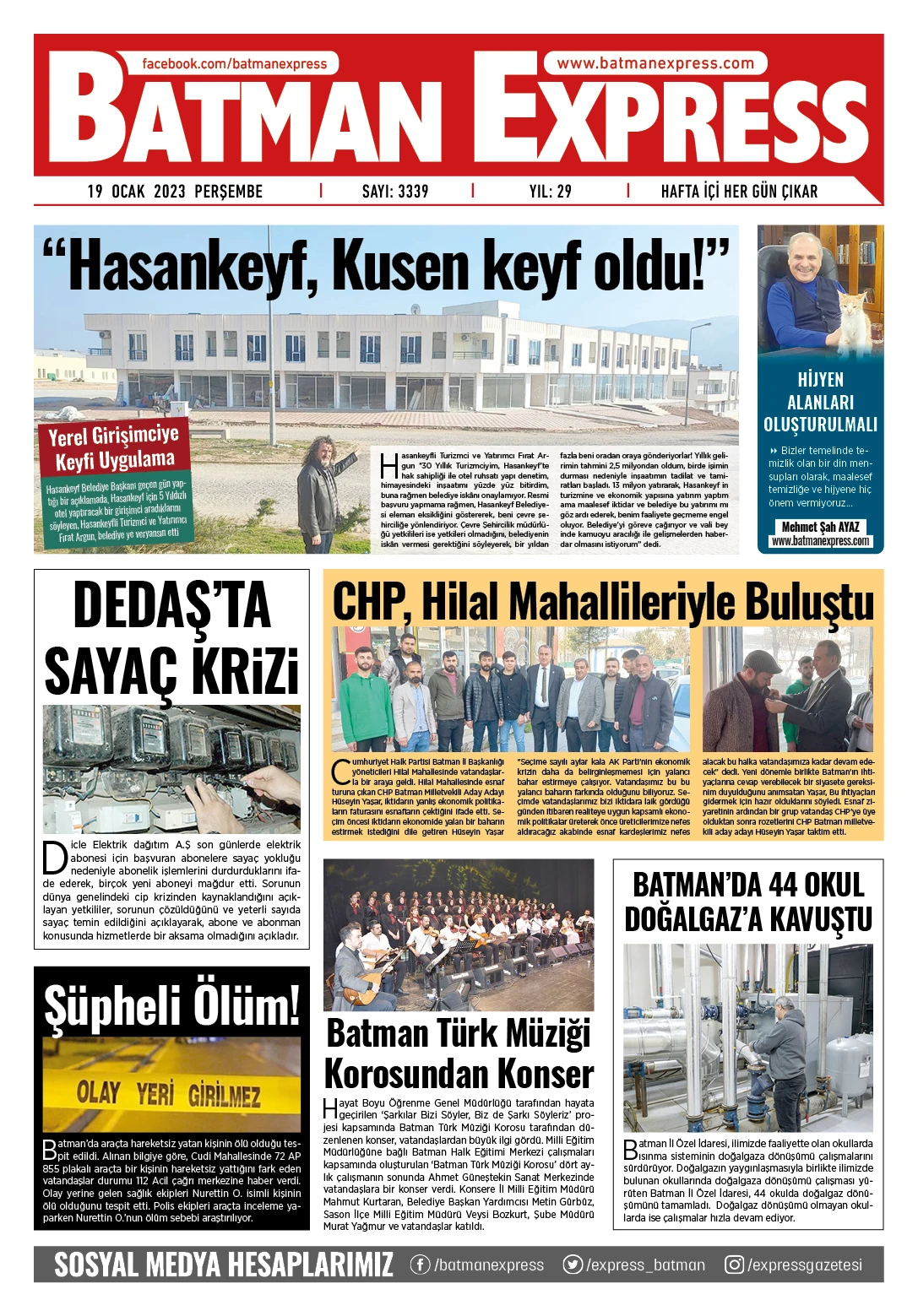 19 OCAK 2023 PERŞEMBE