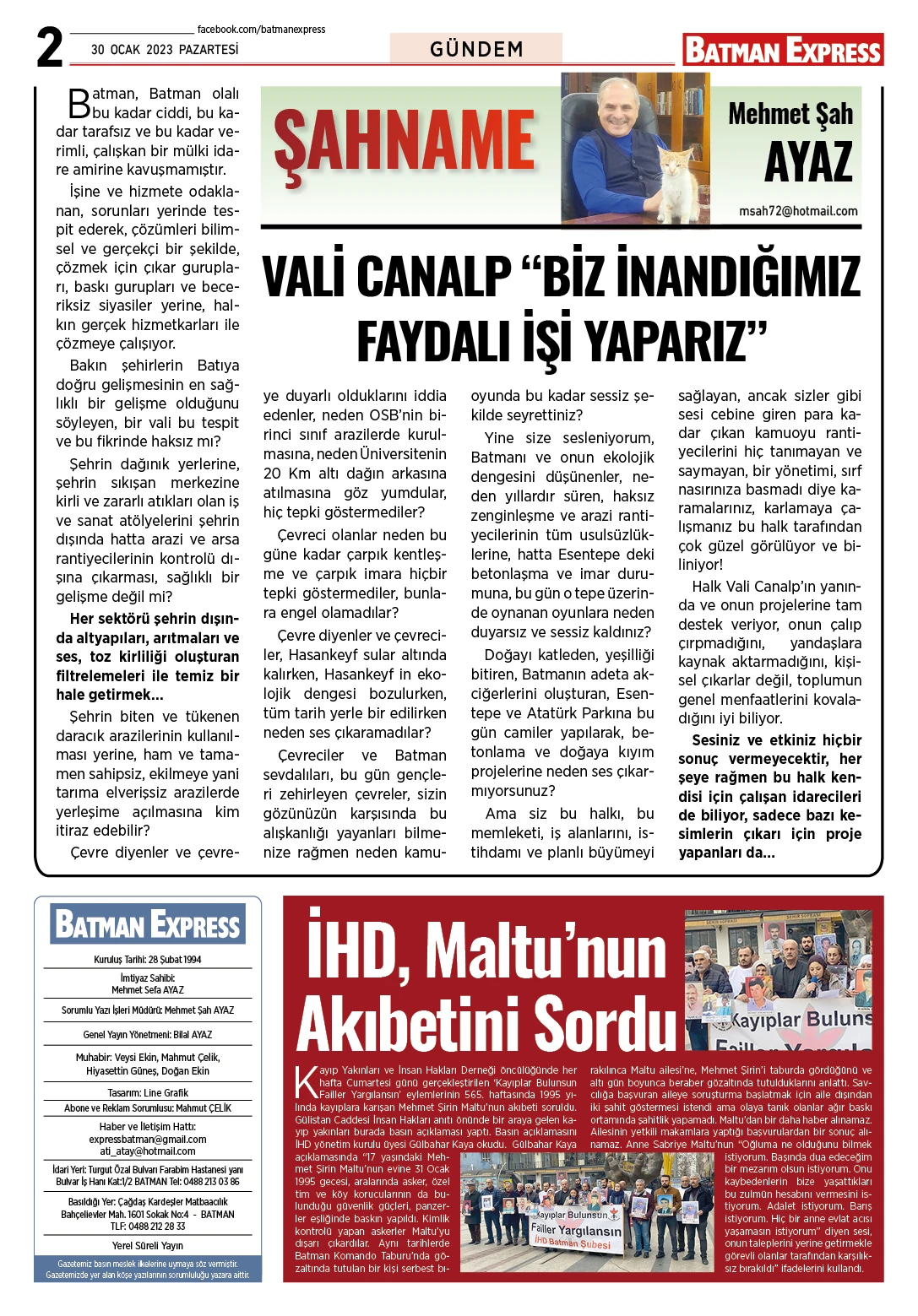 30 OCAK 2023 PAZARTESİ