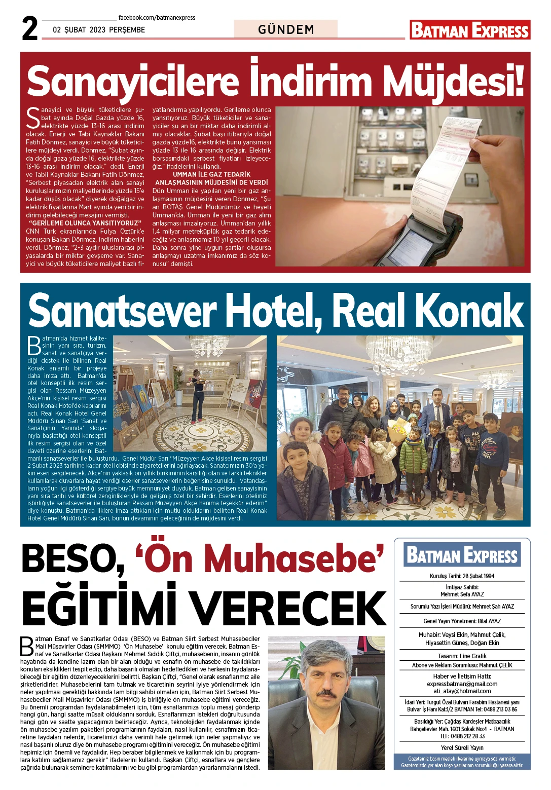 02 ŞUBAT 2023 PERŞEMBE