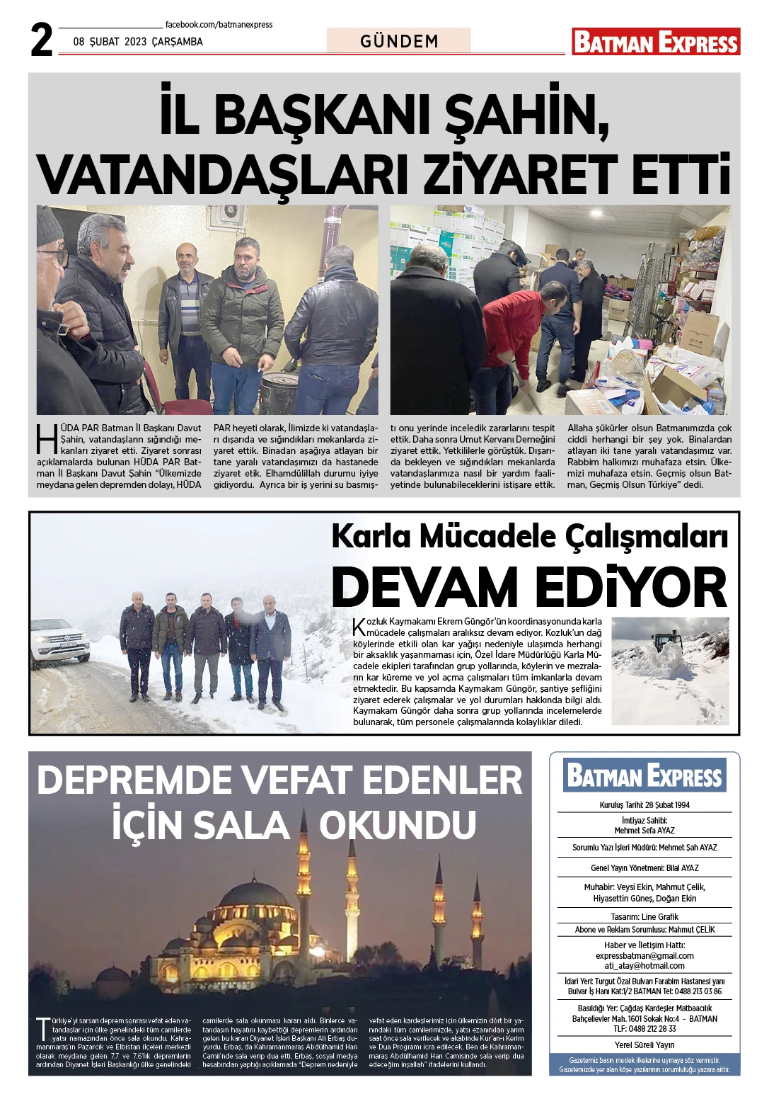 08 ŞUBAT 2023 ÇARŞAMBA