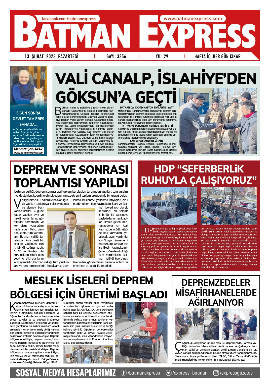 13 ŞUBAT 2023 PAZARTESİ