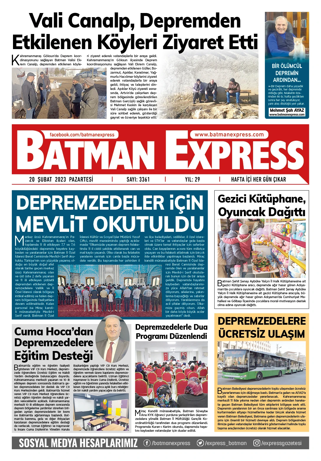 20 ŞUBAT 2023 PAZARTESİ