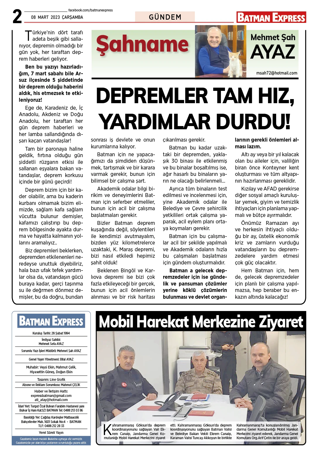 08 MART 2023 ÇARŞAMBA