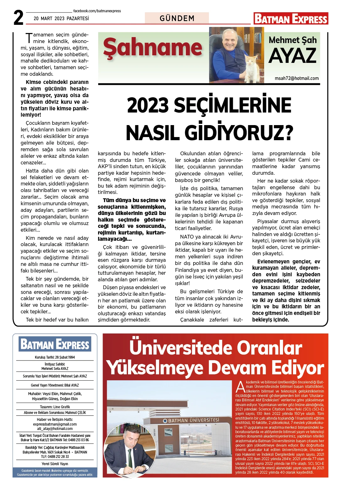 20 MART 2023 PAZARTESİ