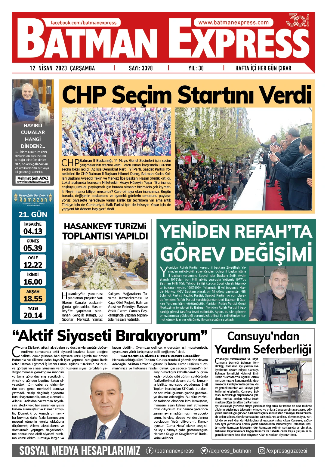 12 NİSAN 2023 &Ccedil;ARŞAMBA