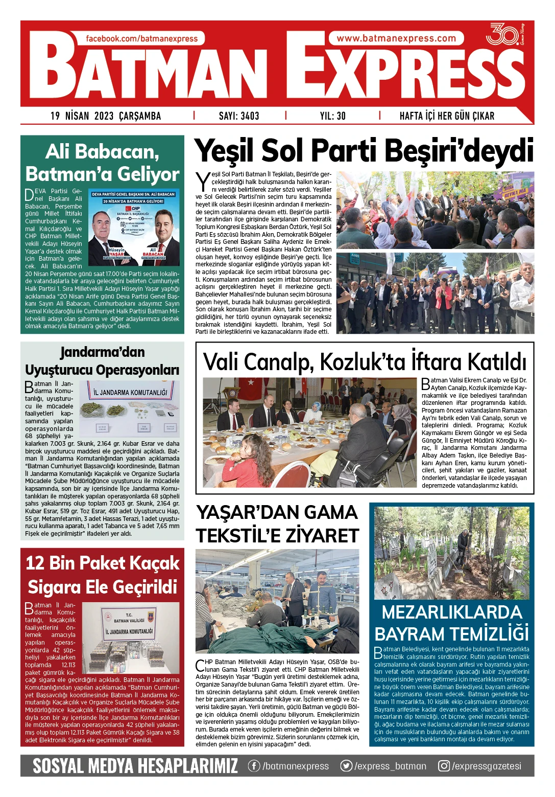 19 NİSAN 2023 &Ccedil;ARŞAMBA