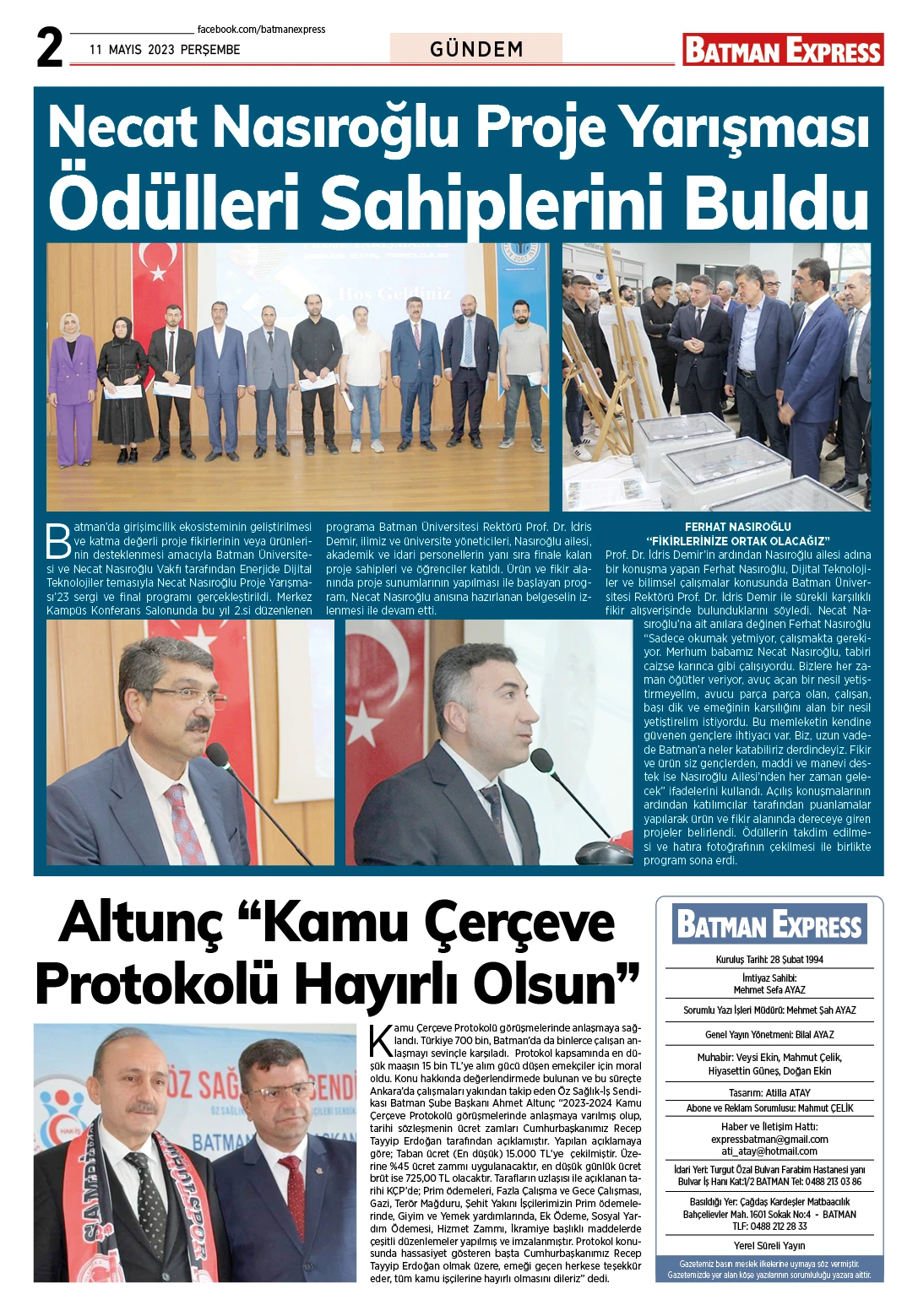 11 MAYIS 2023 PERŞEMBE