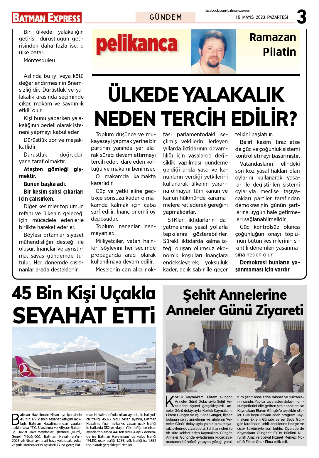 15 MAYIS 2023 PAZARTESİ