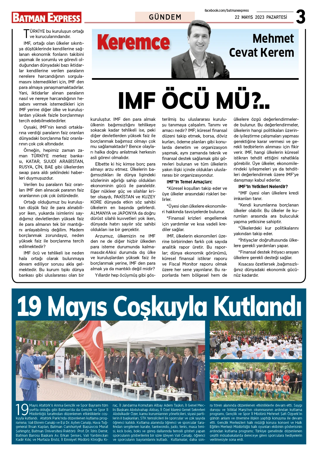 22 MAYIS 2023 PAZARTESİ