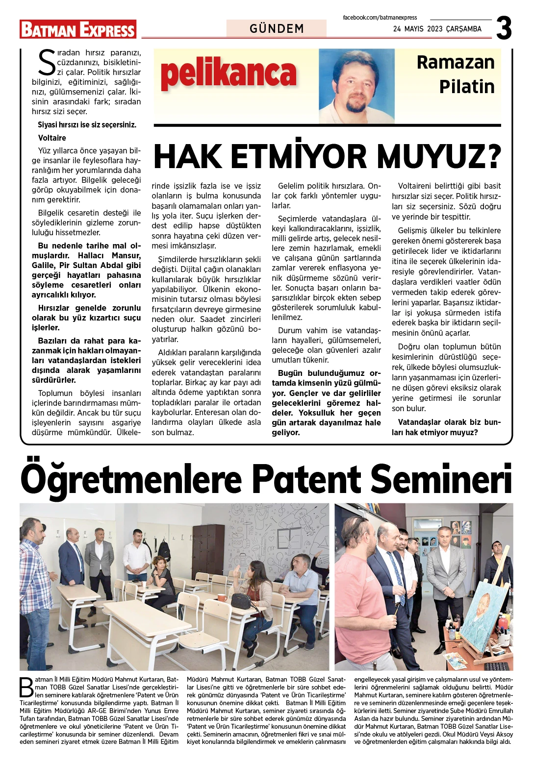 24 MAYIS 2023 ÇARŞAMBA