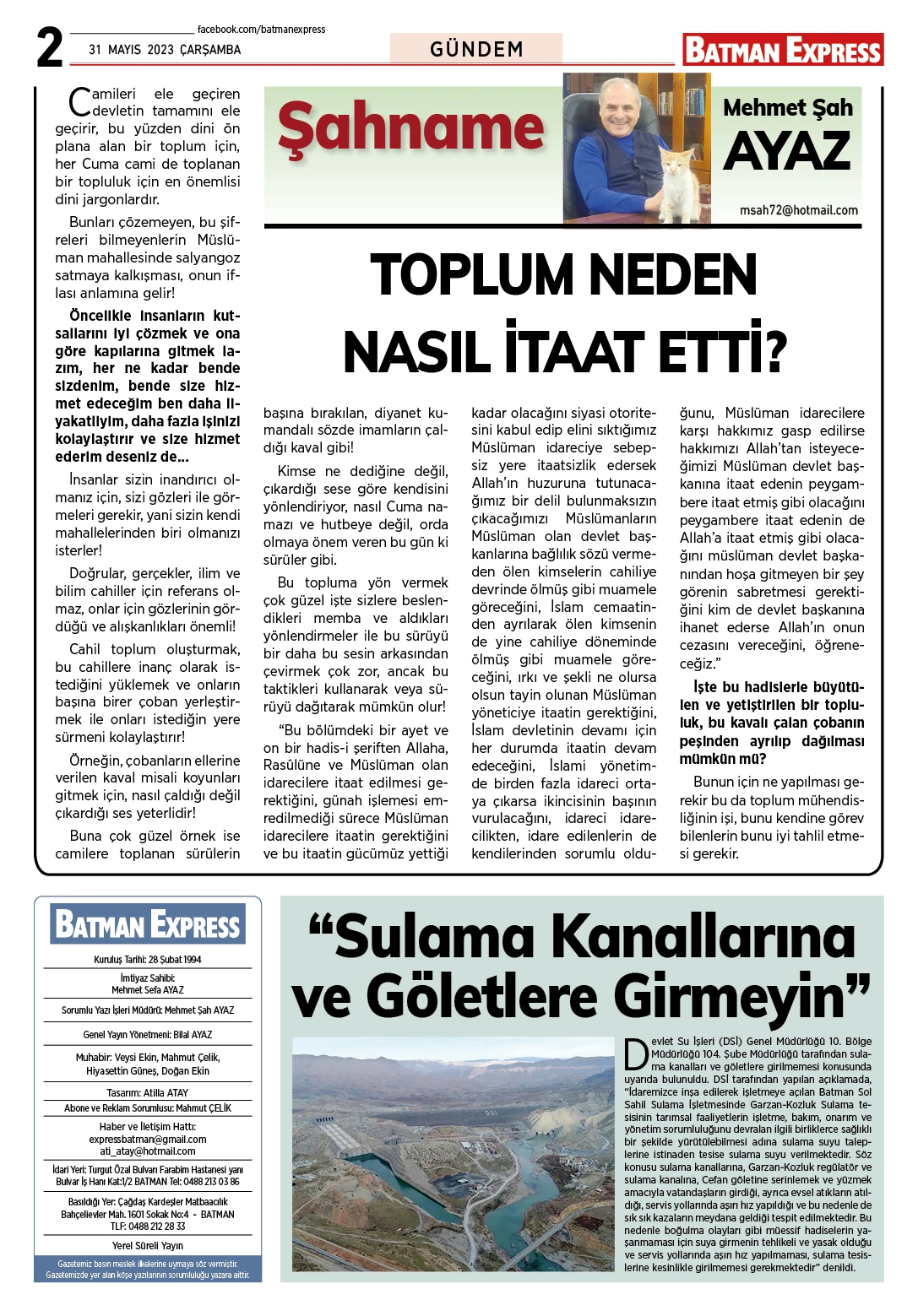 31 MAYIS 2023 ÇARŞAMBA