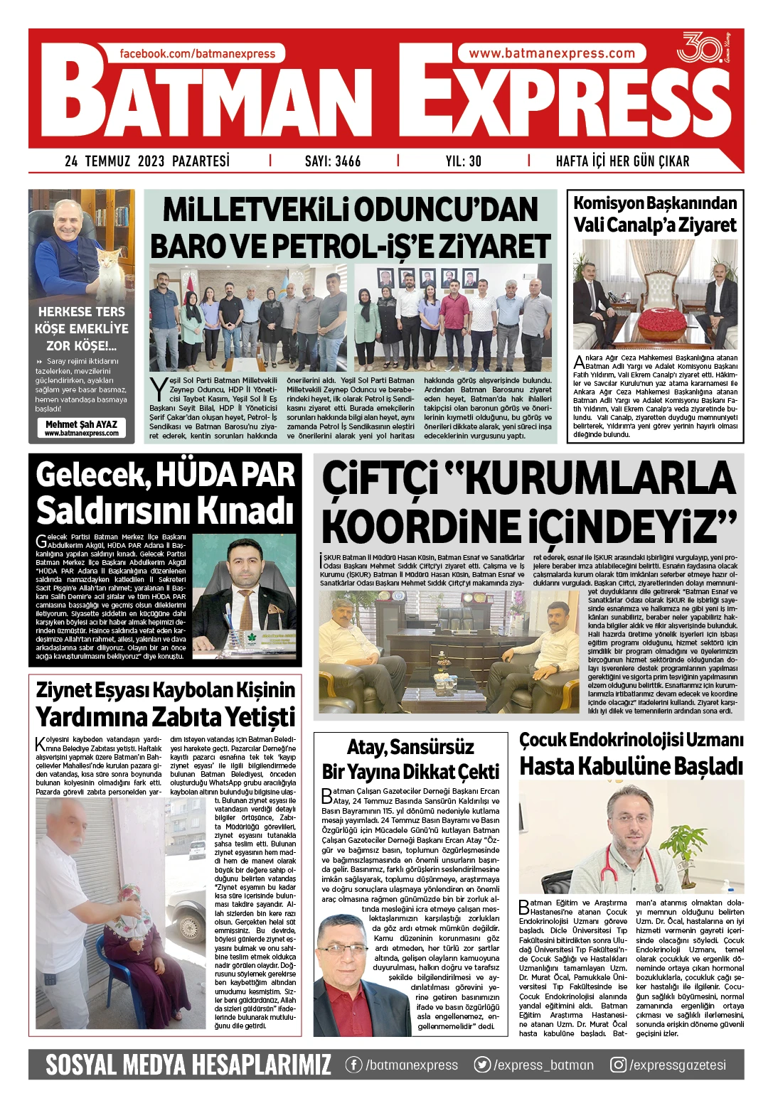 24 TEMMUZ 2023 PAZARTESİ