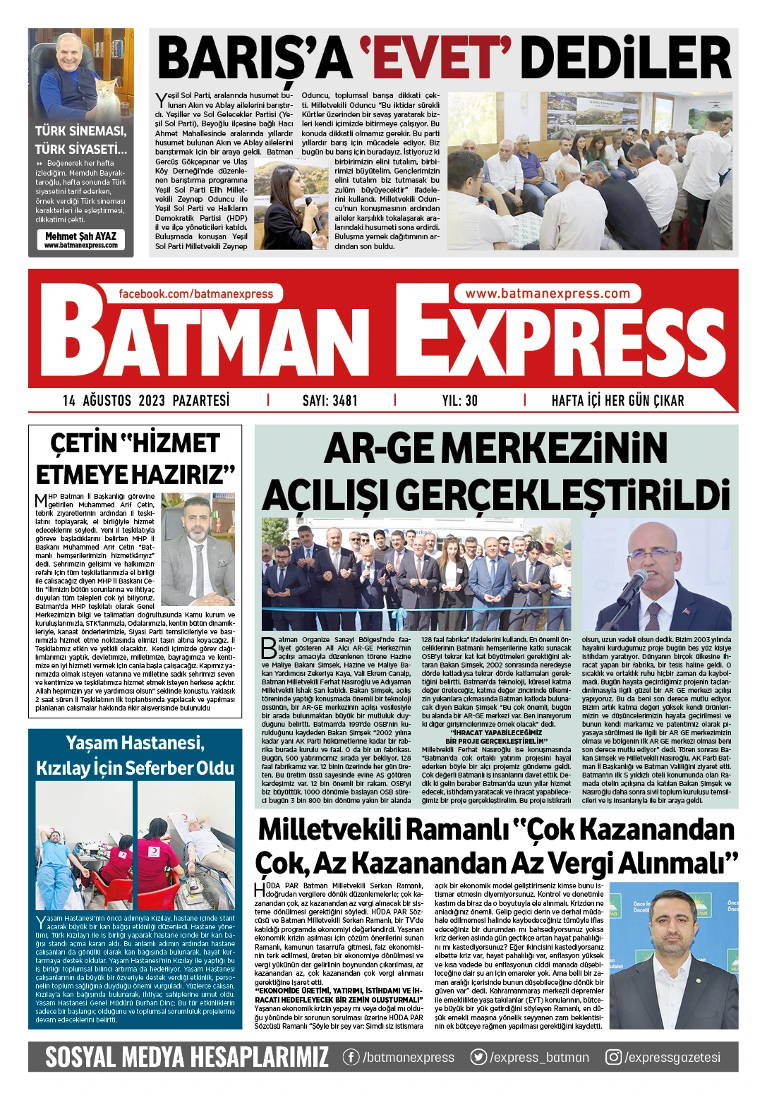 14 AĞUSTOS 2023 PAZARTESİ