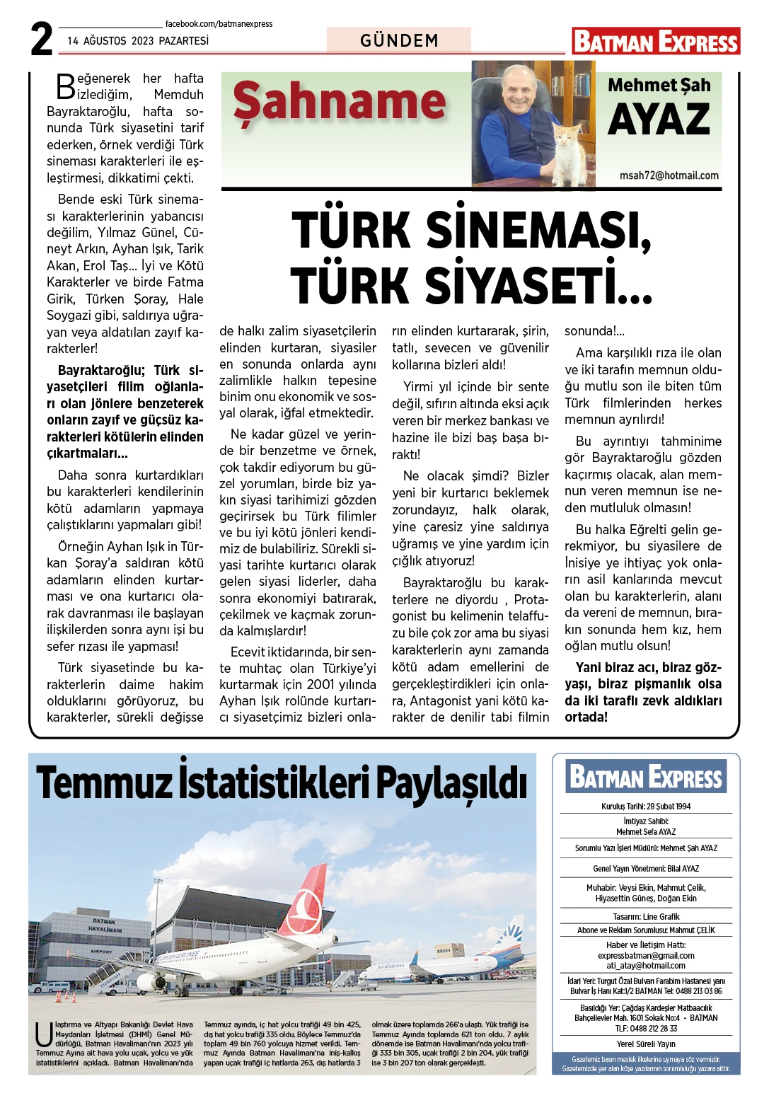 14 AĞUSTOS 2023 PAZARTESİ