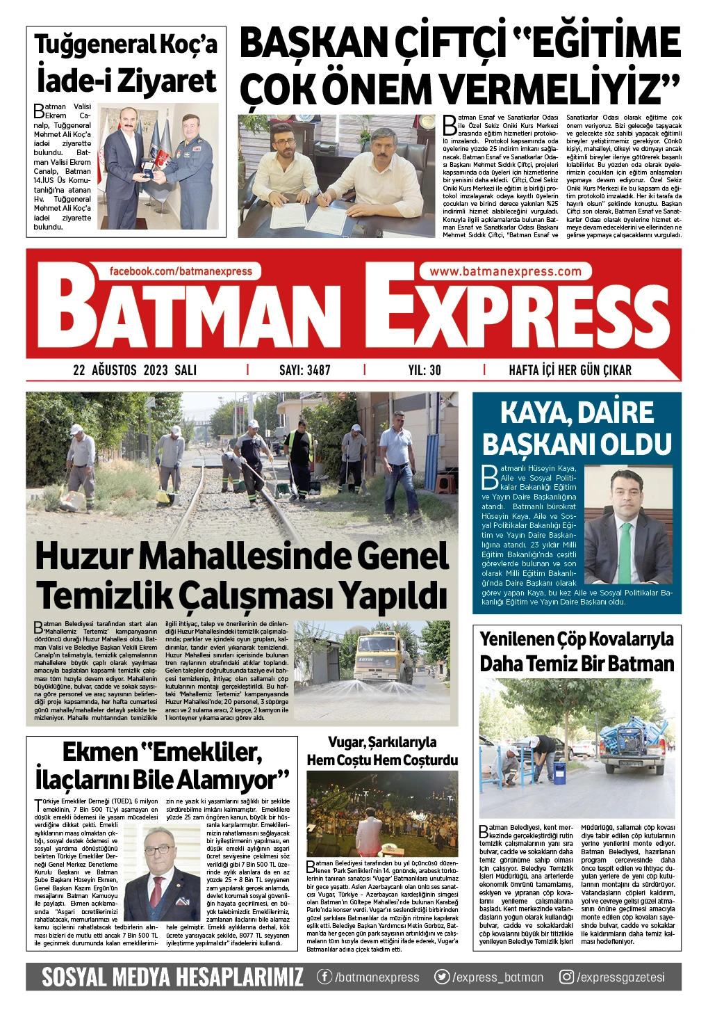 22 AĞUSTOS 2023 SALI