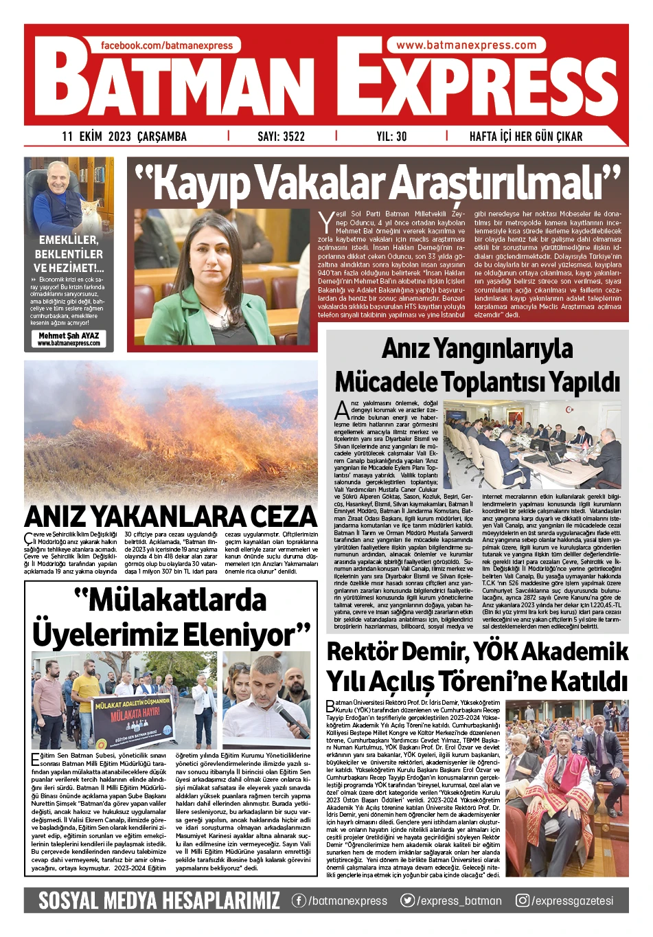 11 EKİM 2023 &Ccedil;ARŞAMBA