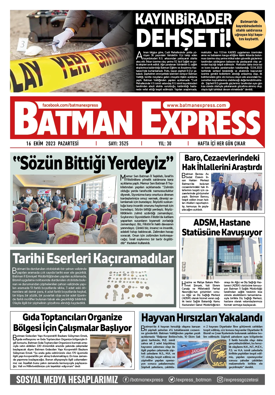 16 EKİM 2023 PAZARTESİ