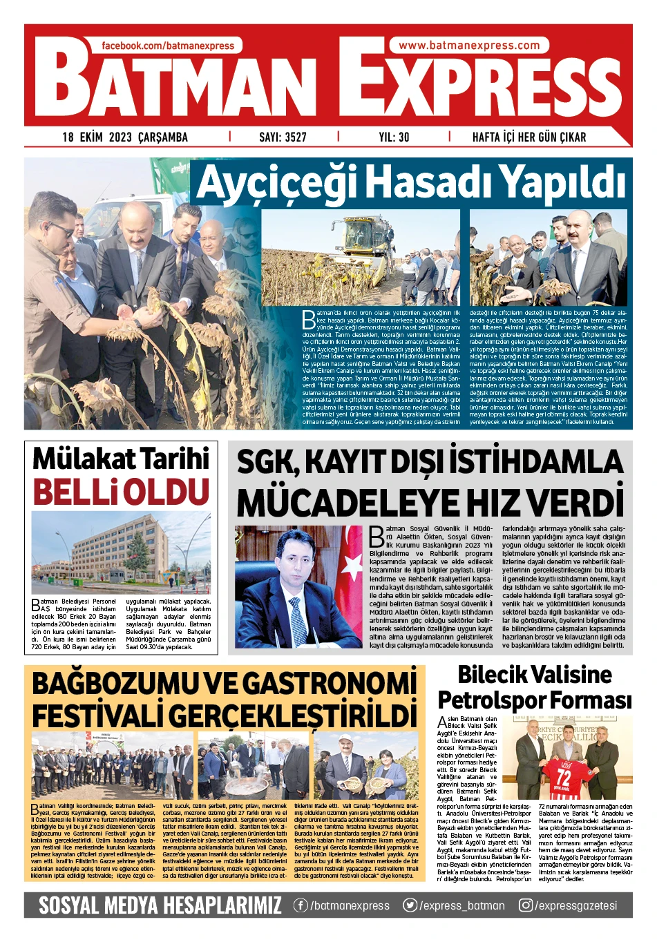 18 EKİM 2023 &Ccedil;ARŞAMBA