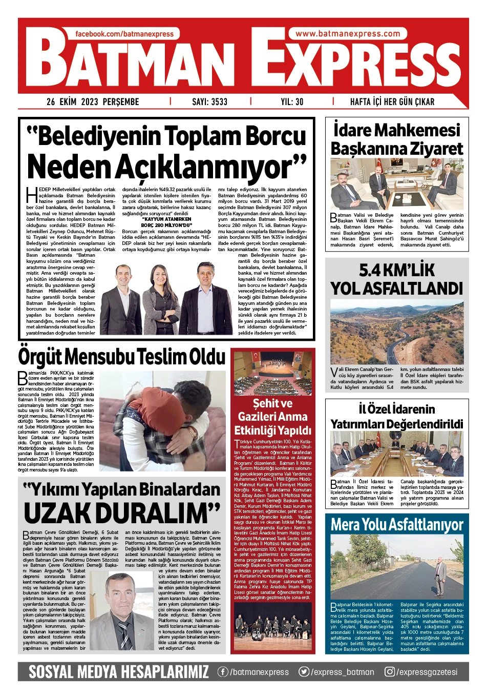 26 EKİM 2023 PERŞEMBE