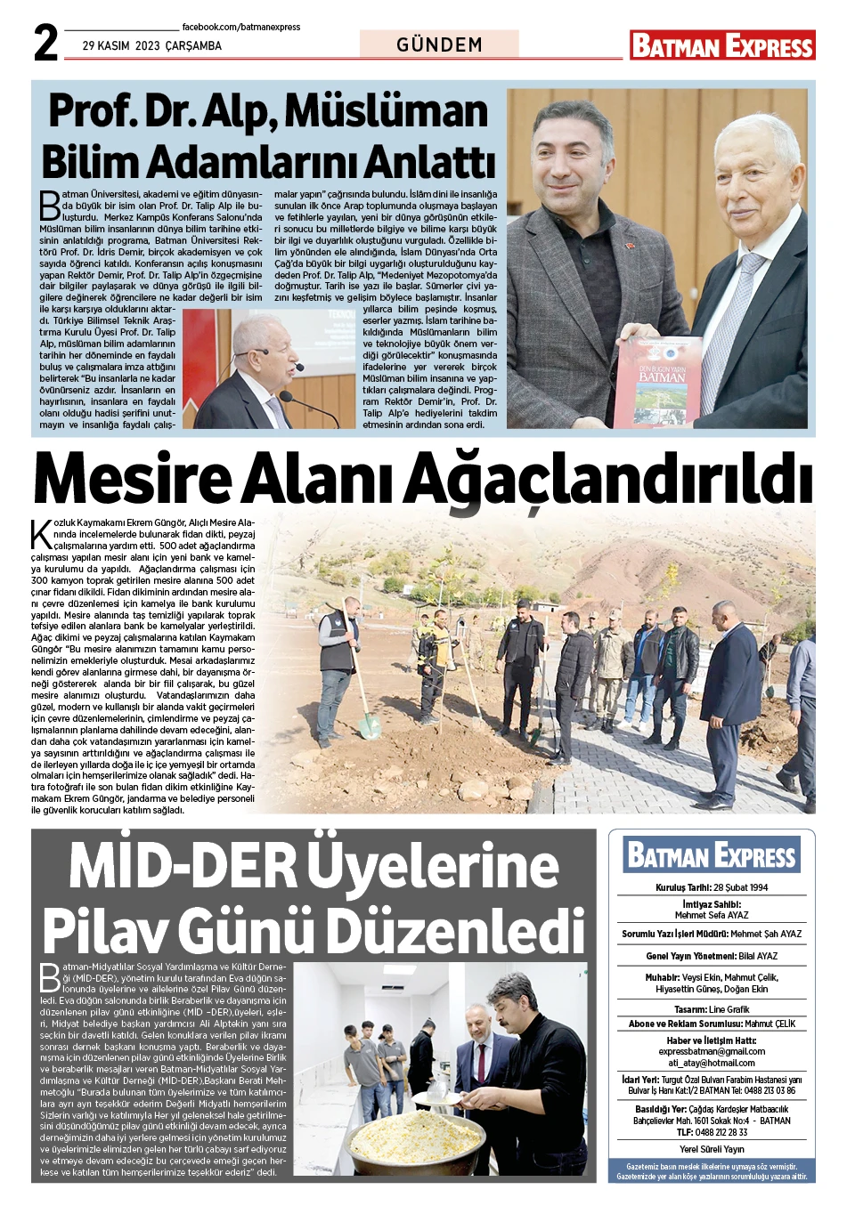 29 KASIM 2023 ÇARŞAMBA