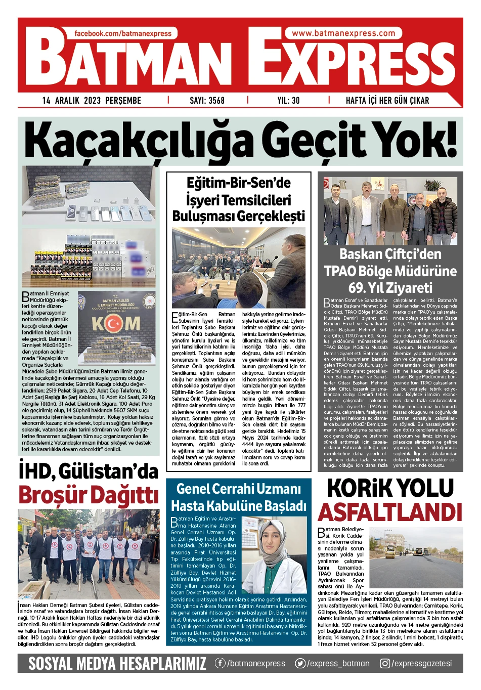 14 ARALIK 2023 PERŞEMBE