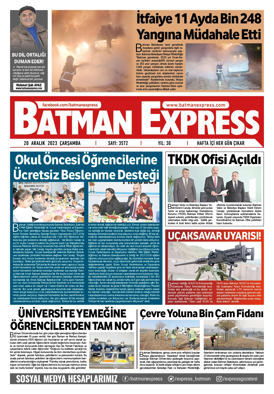 20 ARALIK 2023 &Ccedil;ARŞAMBA