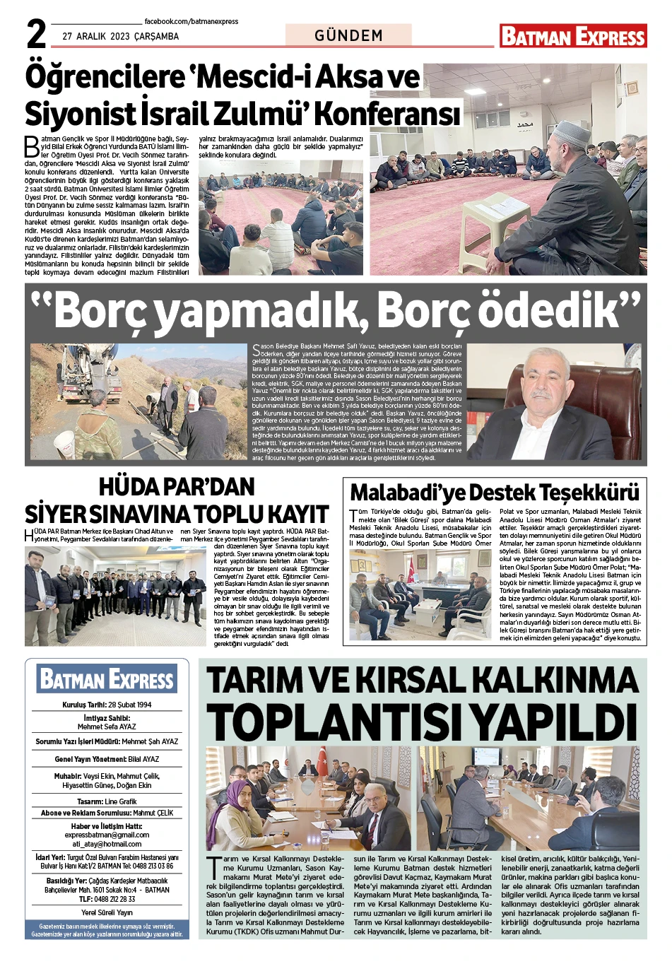 27 ARALIK 2023 ÇARŞAMBA