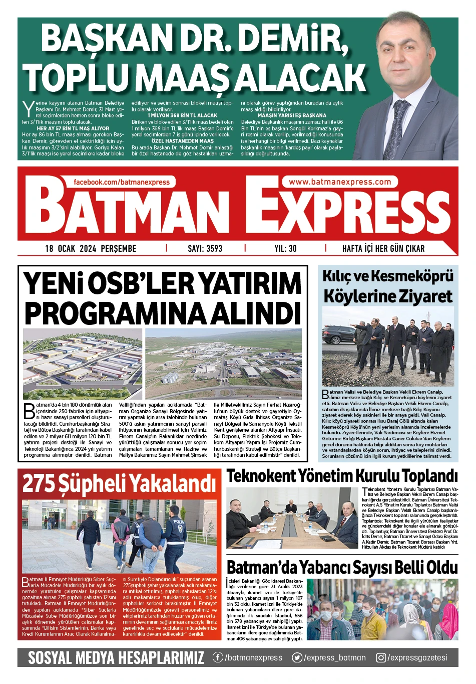 18 OCAK 2024 PERŞEMBE