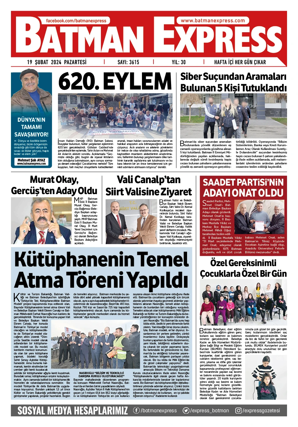 19 ŞUBAT 2024 PAZARTESİ