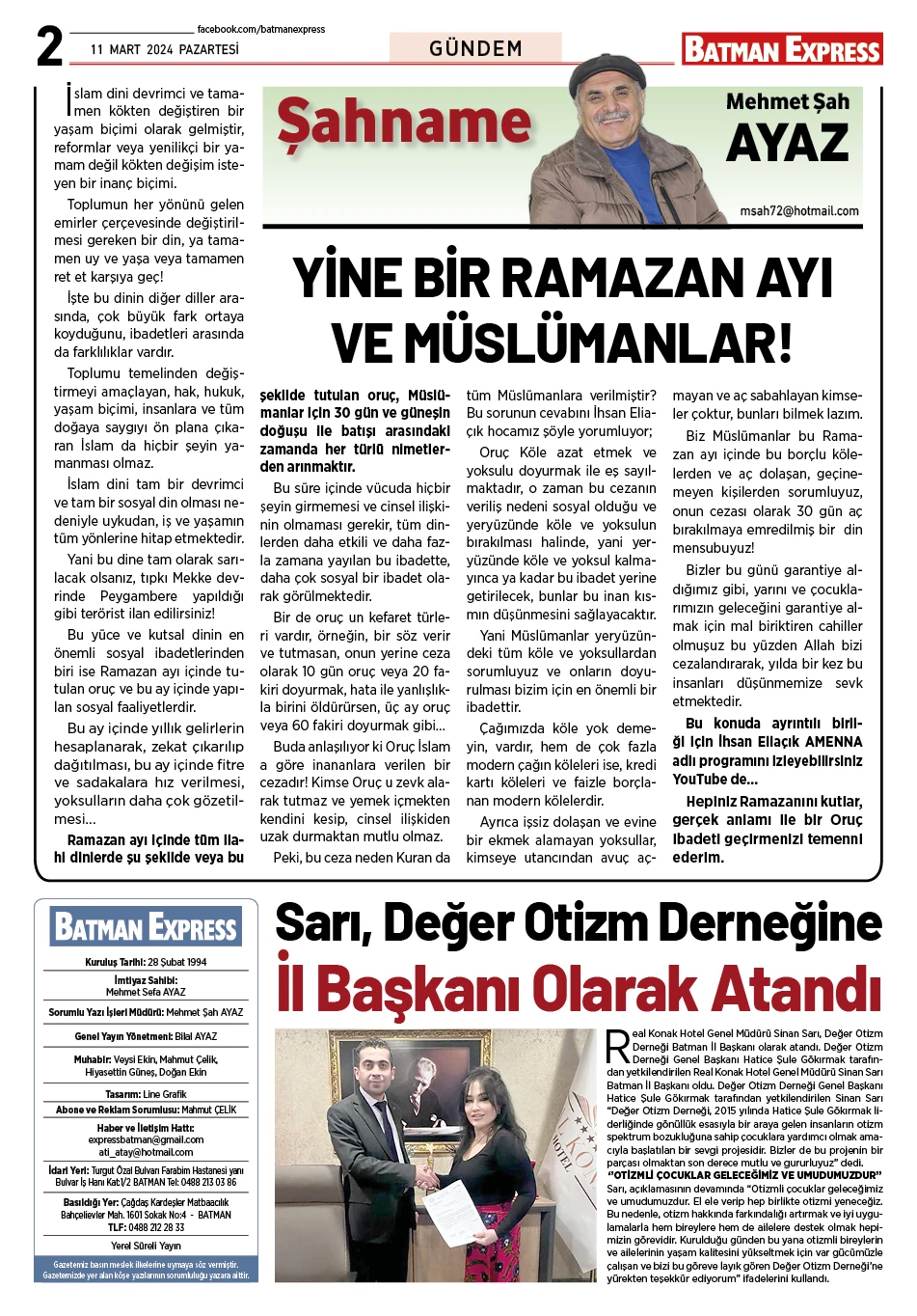 11 MART 2024 PAZARTESİ