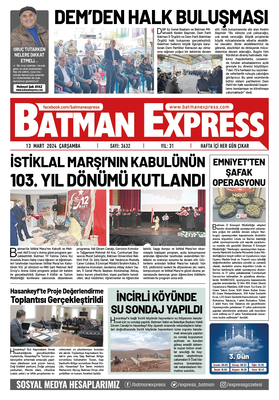 13 MART 2024 &Ccedil;ARŞAMBA