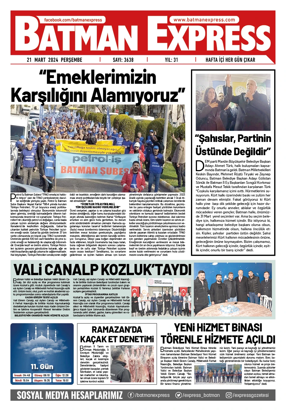 21 MART 2024 PERŞEMBE