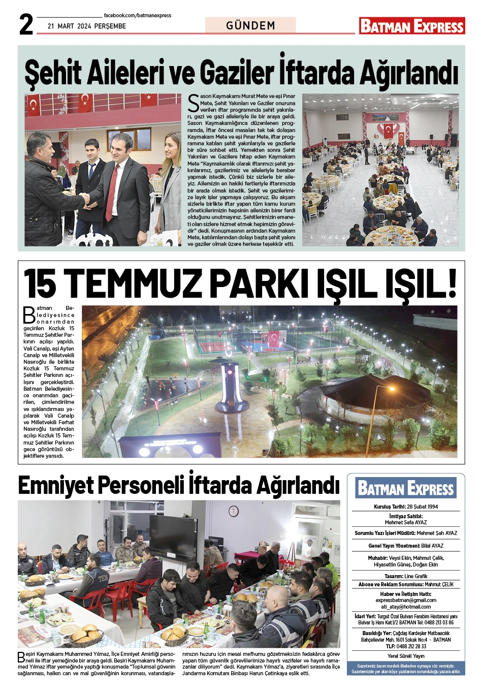 21 MART 2024 PERŞEMBE