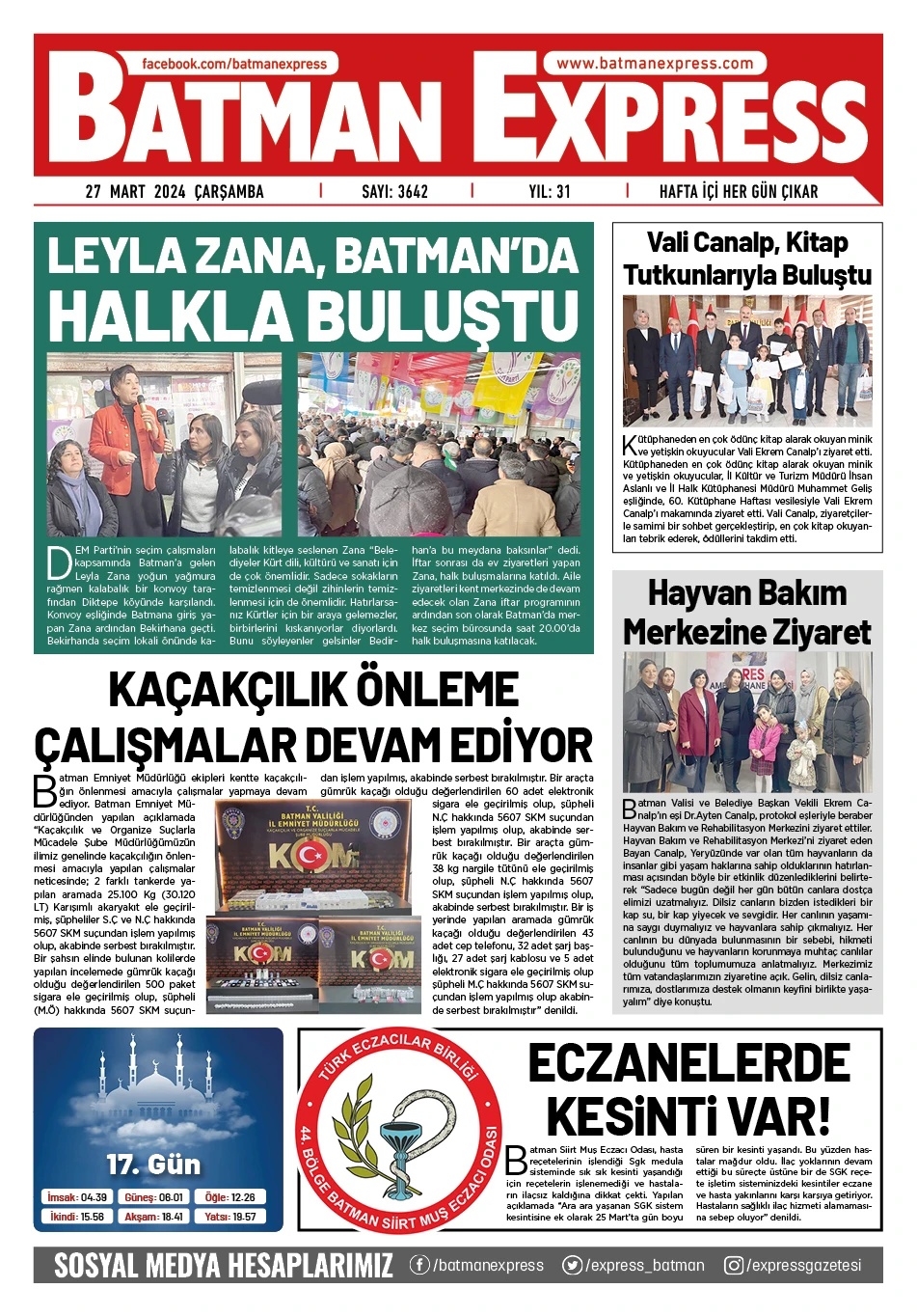 27 MART 2024 &Ccedil;ARŞAMBA