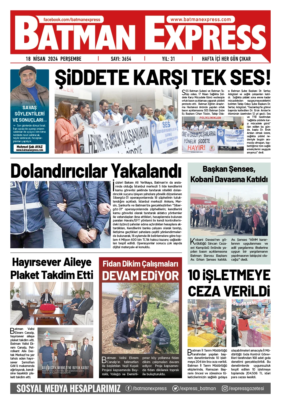 18 NİSAN 2024 PERŞEMBE