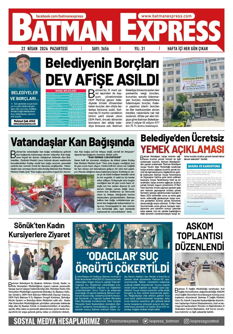 22 NİSAN 2024 PAZARTESİ