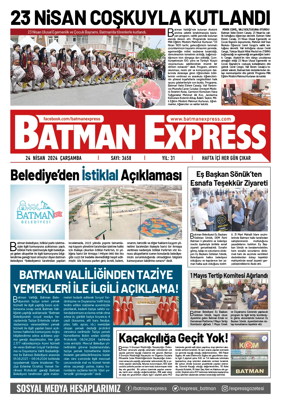 24 NİSAN 2024 &Ccedil;ARŞAMBA