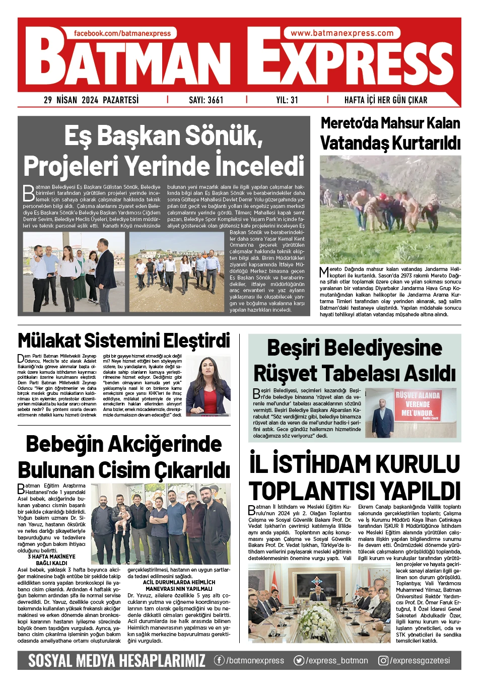 29 NİSAN 2024 PAZARTESİ