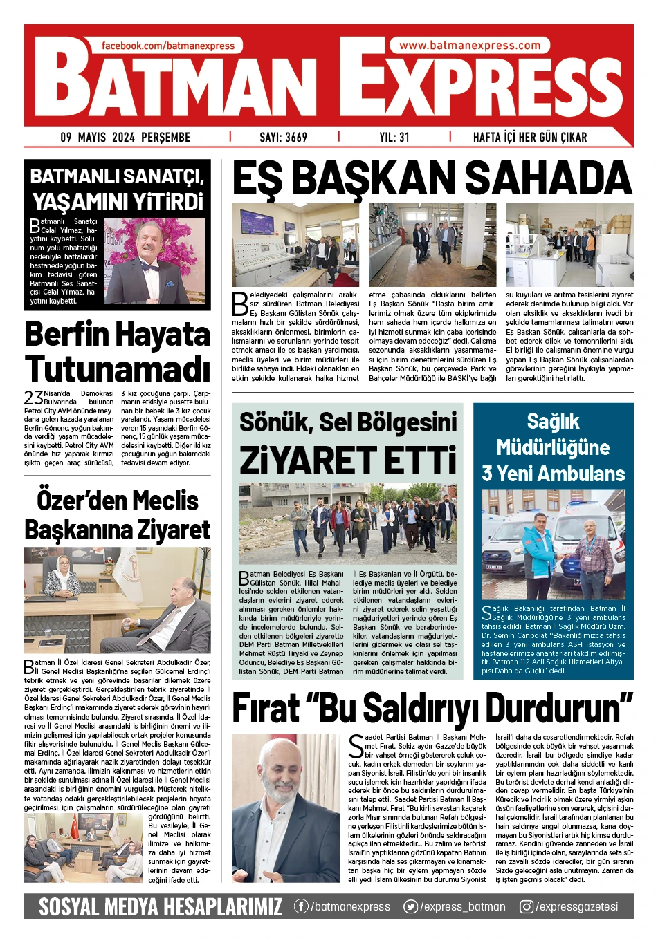 09 MAYIS 2024 PERŞEMBE