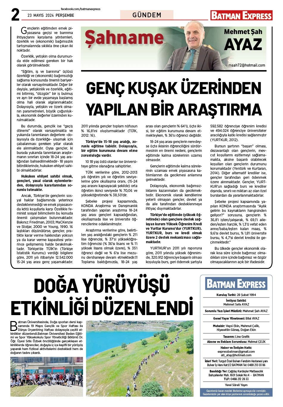 23 MAYIS 2024 PERŞEMBE