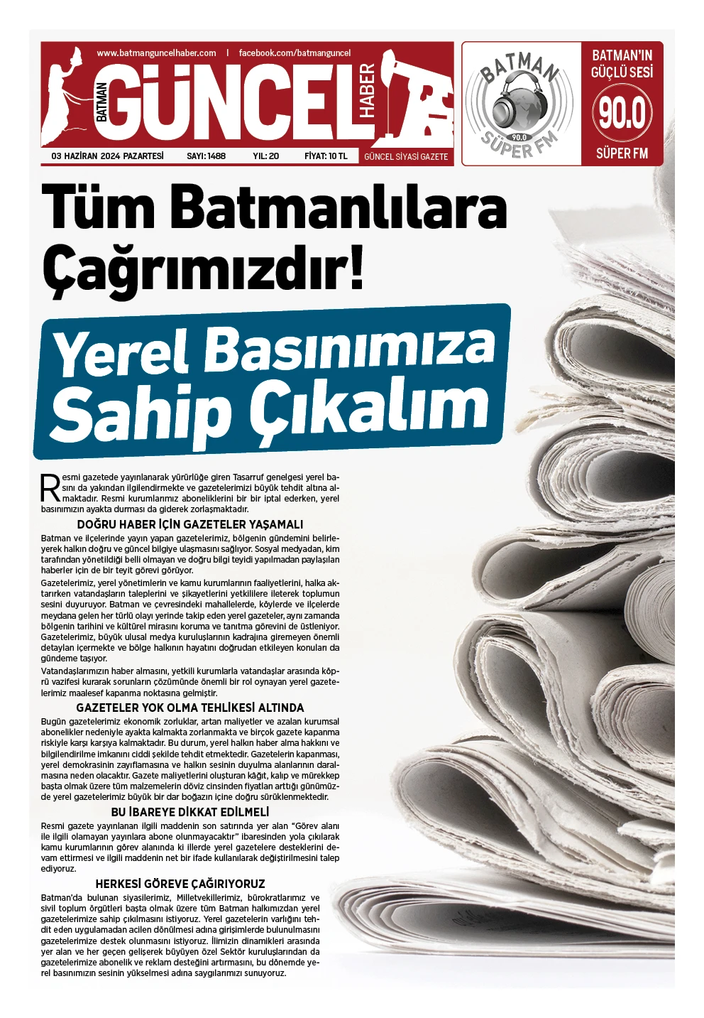 BATMAN G&Uuml;NCEL GAZETESİ
