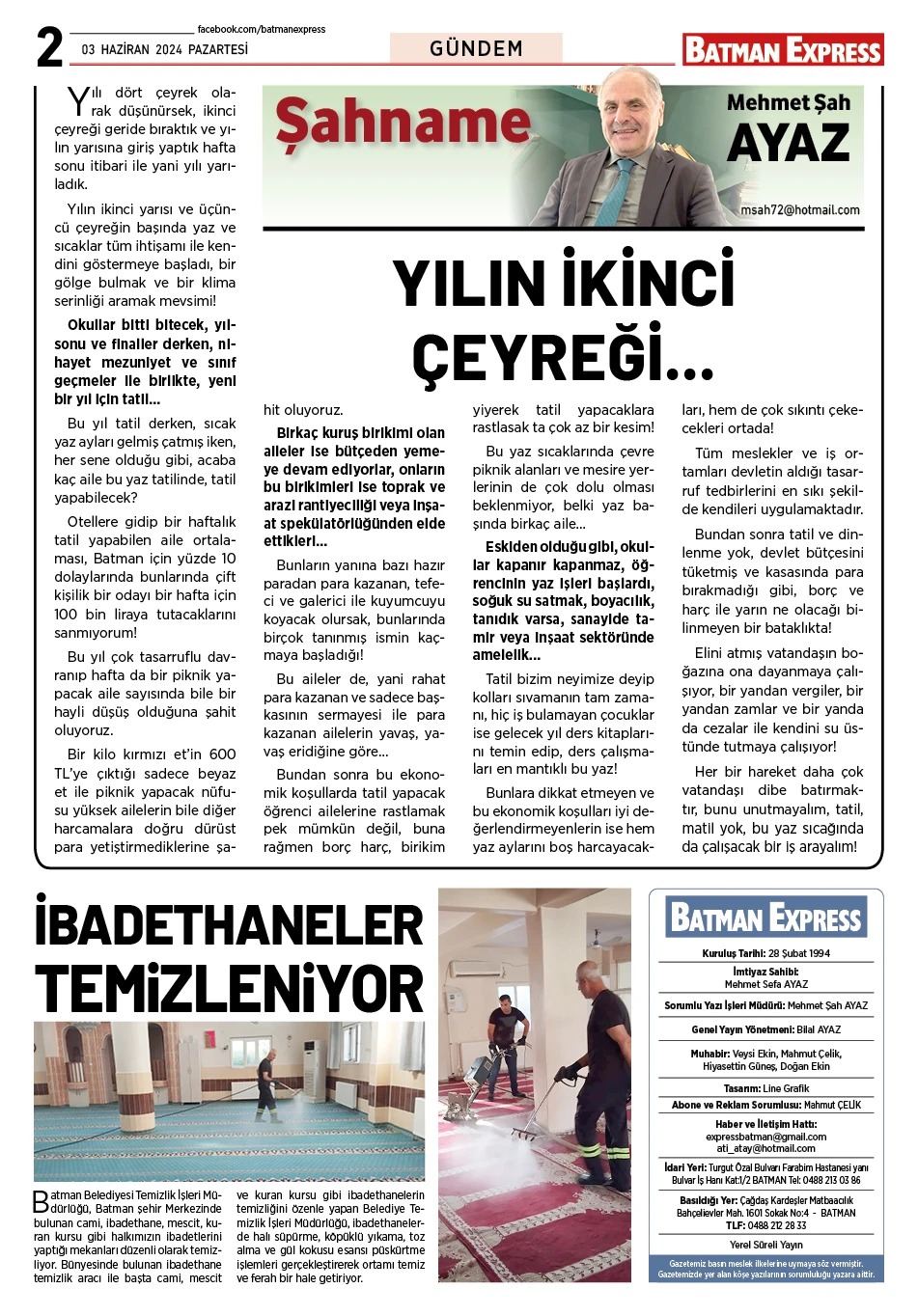 03 HAZİRAN 2024 PAZARTESİ