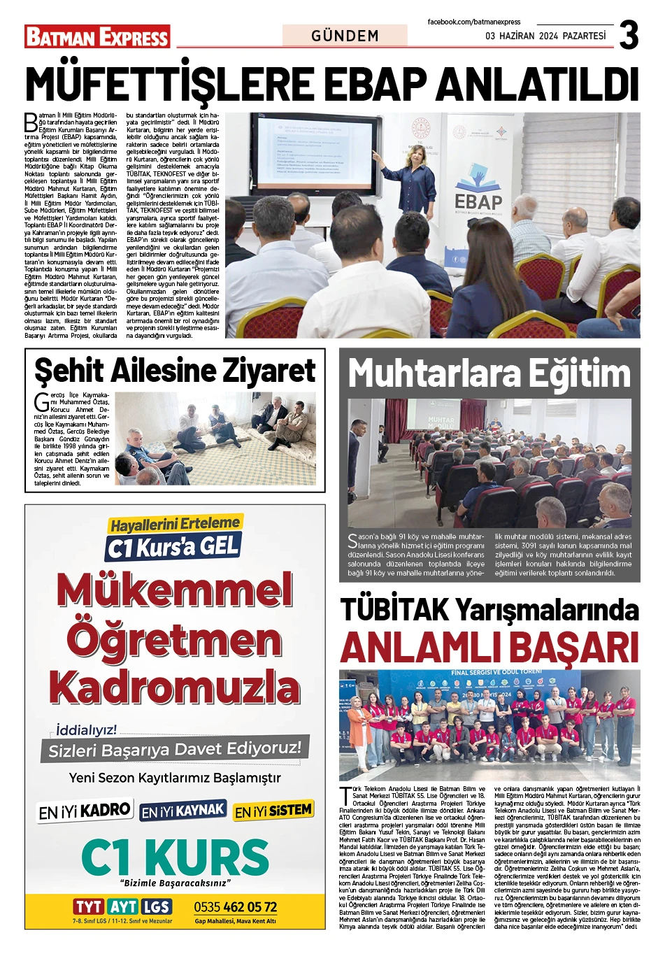 03 HAZİRAN 2024 PAZARTESİ