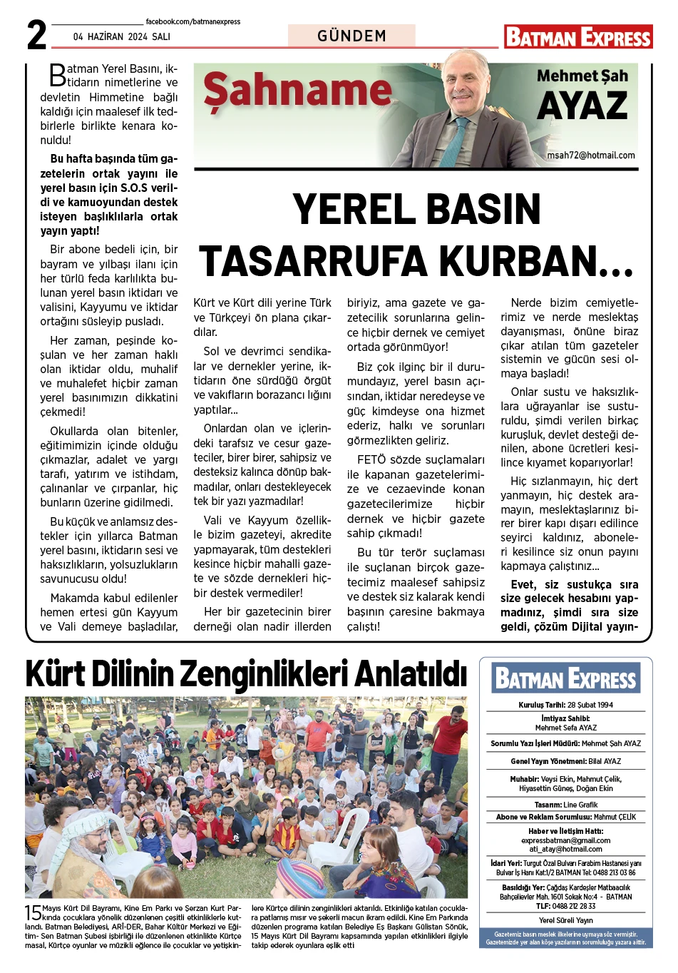 04 HAZİRAN 2024 SALI