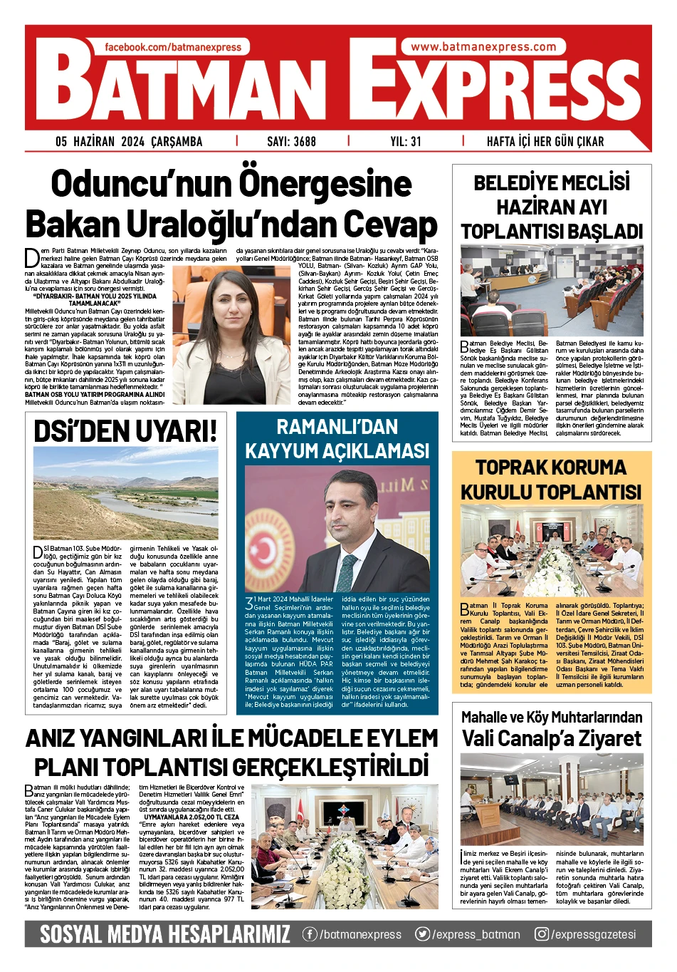 05 HAZİRAN 2024 &Ccedil;ARŞAMBA